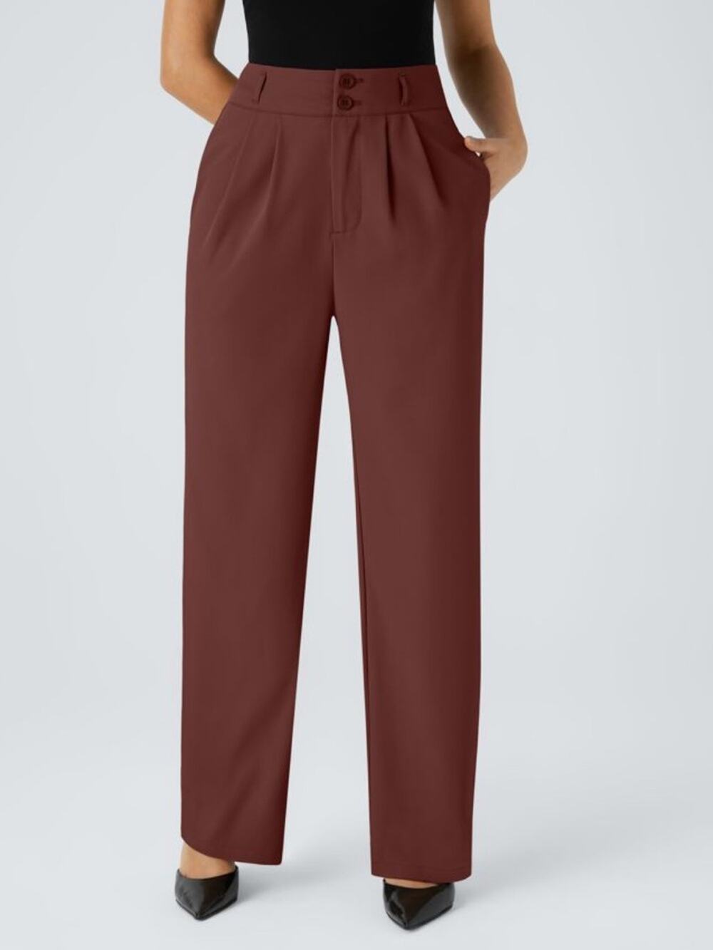 NWOT Halara Halara Flex™ High Waisted Shirred Straight Leg Work Pants